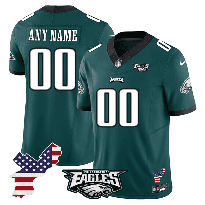 Philadelphia Eagles Philadelphia Patch Game Men Custom Jersey - Midnight Green JS6268 nicesnker