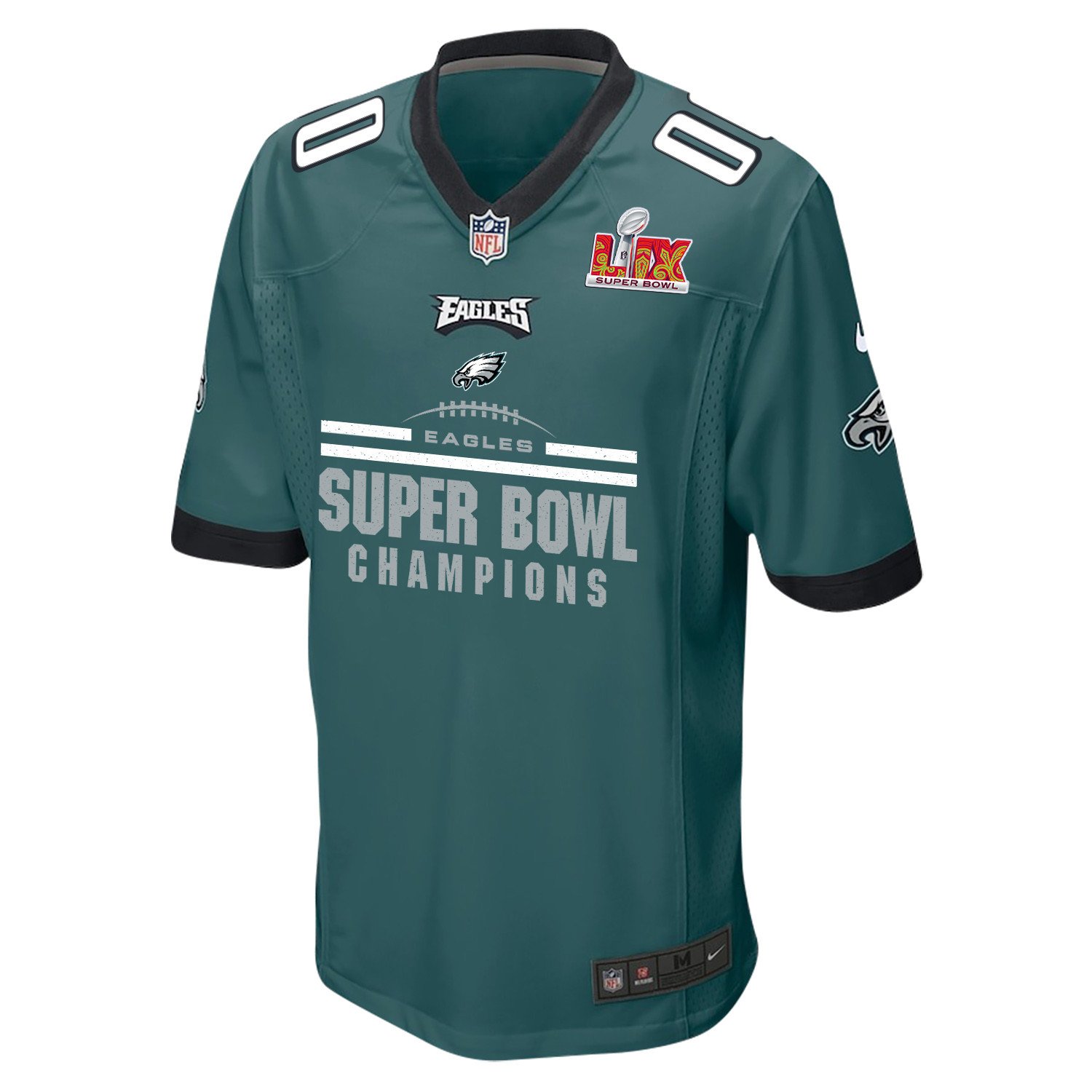 Alternative view of Philadelphia Eagles Super Bowl LIX Champions Ball Game Men Custom Jersey - Midnight Green JS4016 nicesnker