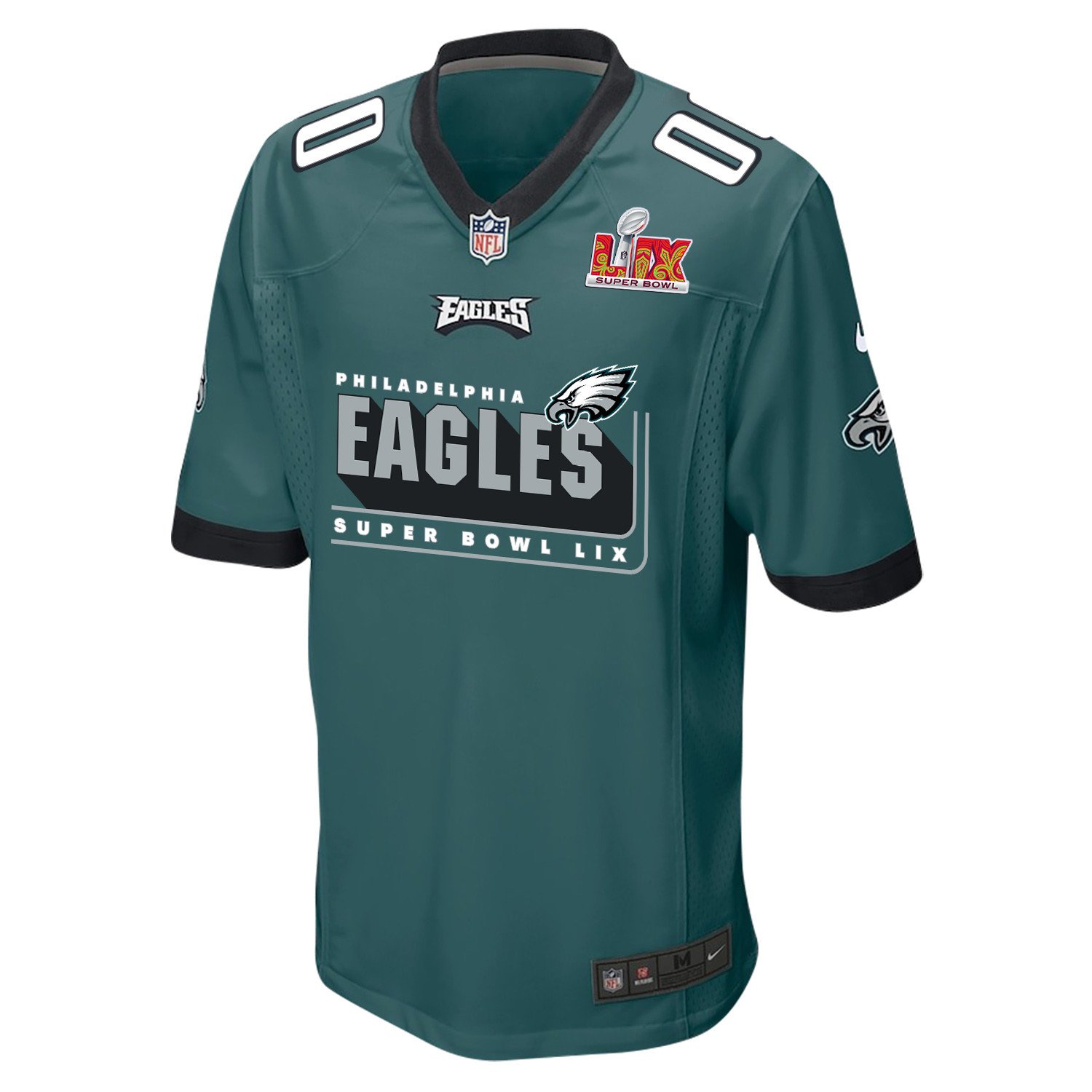 Alternative view of Philadelphia Eagles Super Bowl LIX Champions Big Eagles Game Men Custom Jersey - Midnight Green JS6533 nicesnker