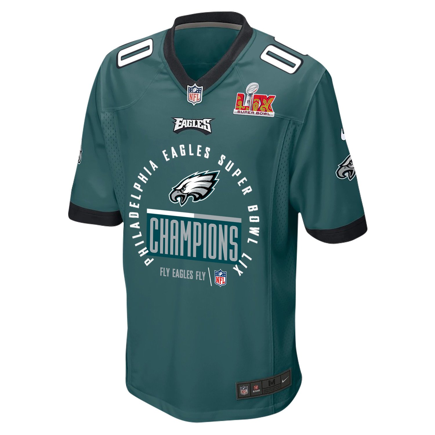 Alternative view of Philadelphia Eagles Super Bowl LIX Champions Game Men Custom Jersey - Midnight Green JS4916 nicesnker