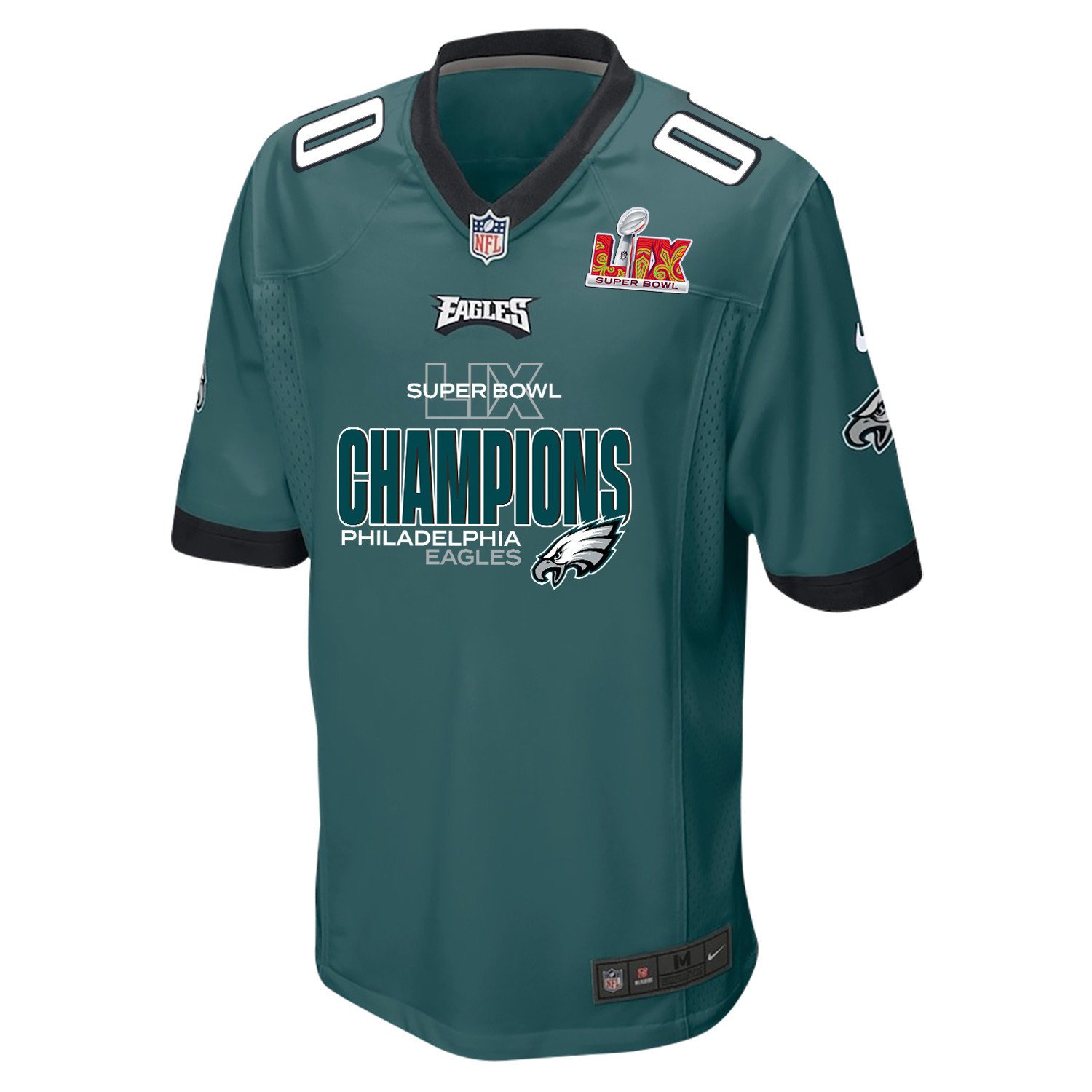 Alternative view of Philadelphia Eagles Super Bowl LIX Champions Iconic Game Men Jersey - Midnight Green JS2690 nicesnker