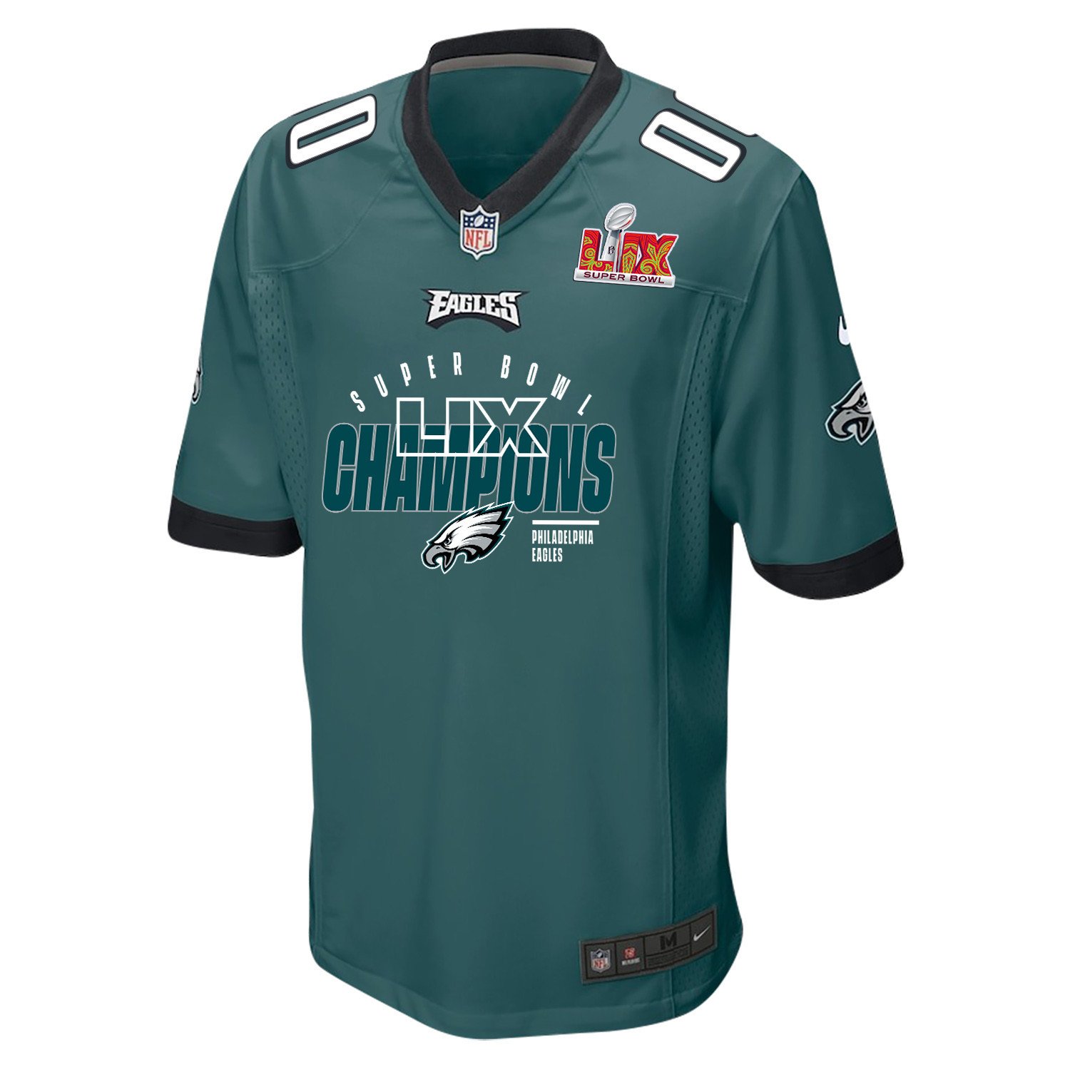 Alternative view of Philadelphia Eagles Super Bowl LIX Champions Legacy Iconic Victory Game Men Jersey - Midnight Green JS7926 nicesnker
