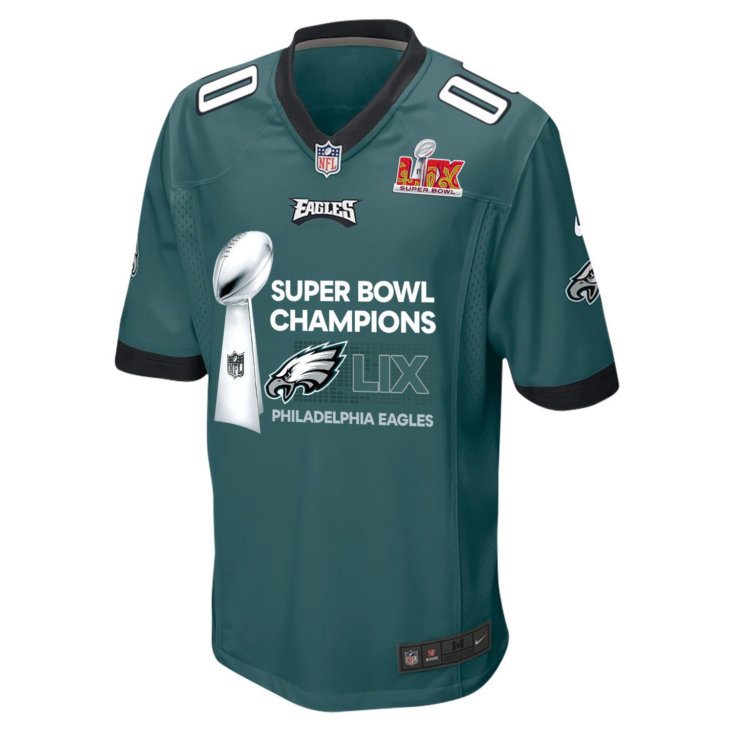 Alternative view of Philadelphia Eagles Super Bowl LIX Champions Locker Room Trophy Collection Game Men Jersey - Midnight Green JS5289 nicesnker