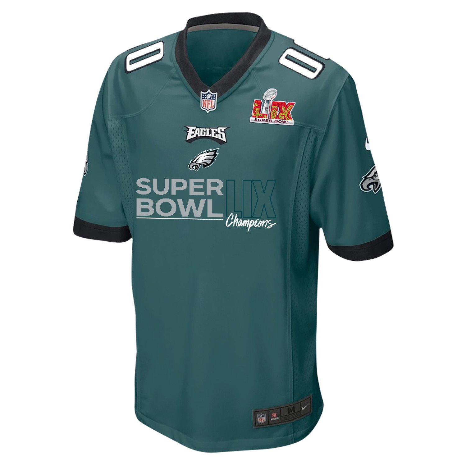 Alternative view of Philadelphia Eagles Super Bowl LIX Champions Under The Lights Game Men Jersey - Midnight Green JS6777 nicesnker