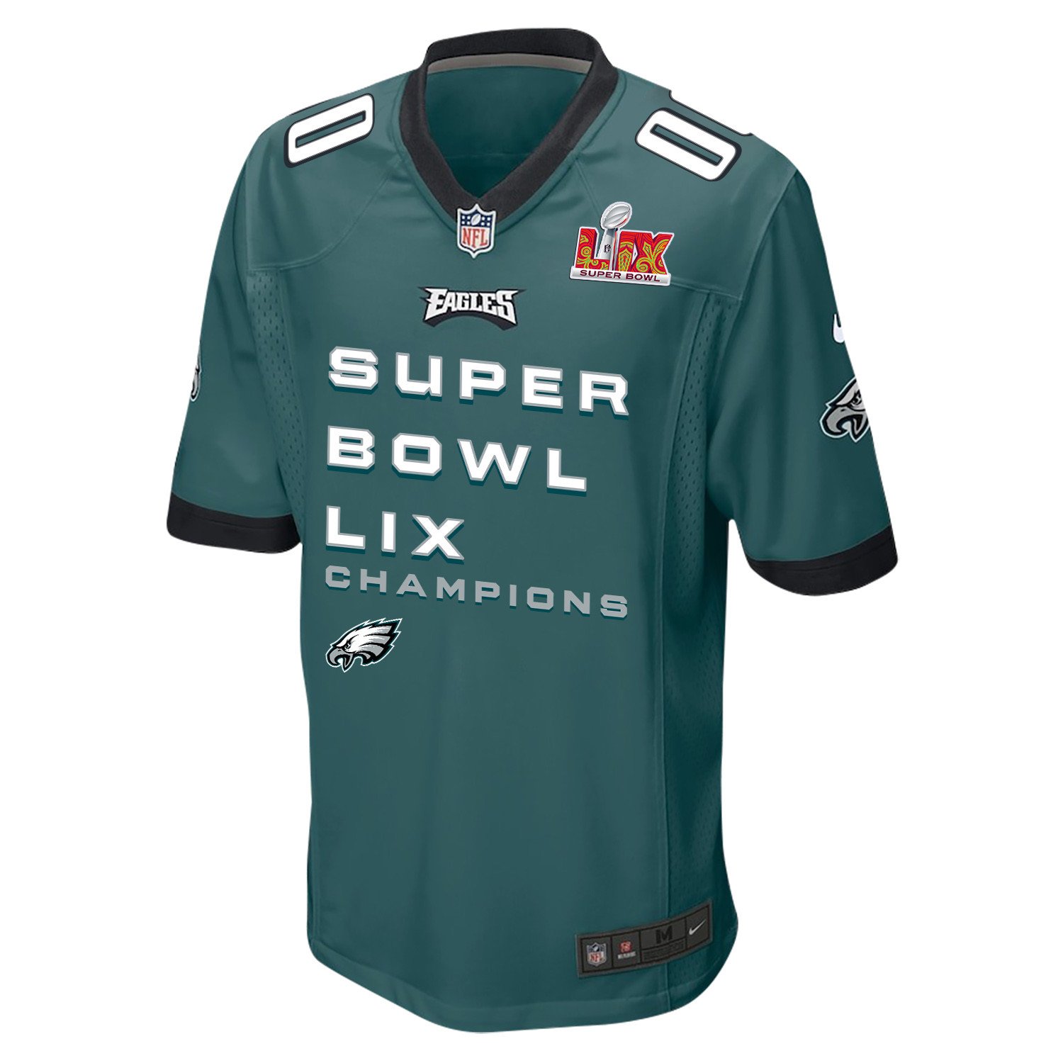Alternative view of Philadelphia Eagles Super Bowl LIX Champions V3 Game Men Custom Jersey - Midnight Green JS7381 nicesnker
