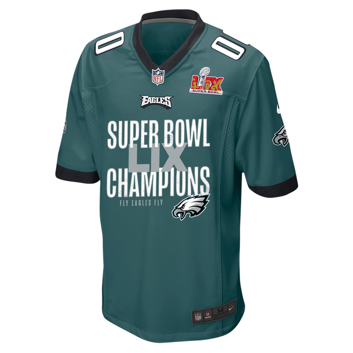 Alternative view of Philadelphia Eagles Super Bowl LIX Champions V5 Game Men Custom Jersey - Midnight Green JS6893 nicesnker