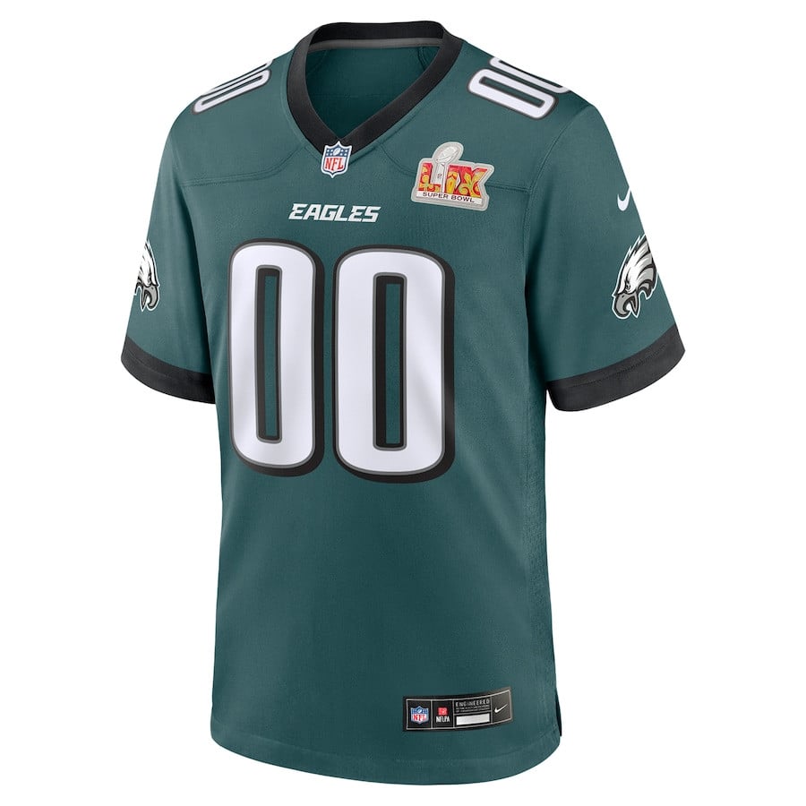Alternative view of Philadelphia Eagles Super Bowl LIX Custom Game Men Jersey - Midnight Green JS2009 nicesnker