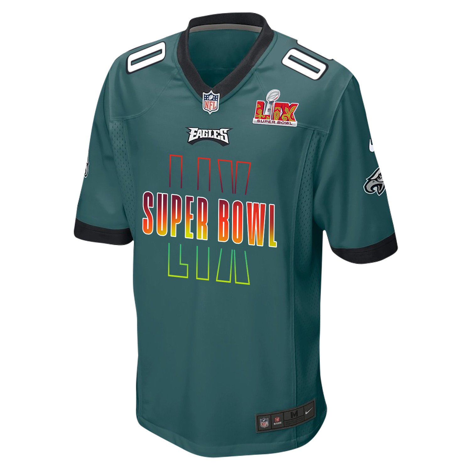 Alternative view of Philadelphia Eagles Super Bowl LIX Game Men Custom Jersey - Midnight Green JS4280 nicesnker