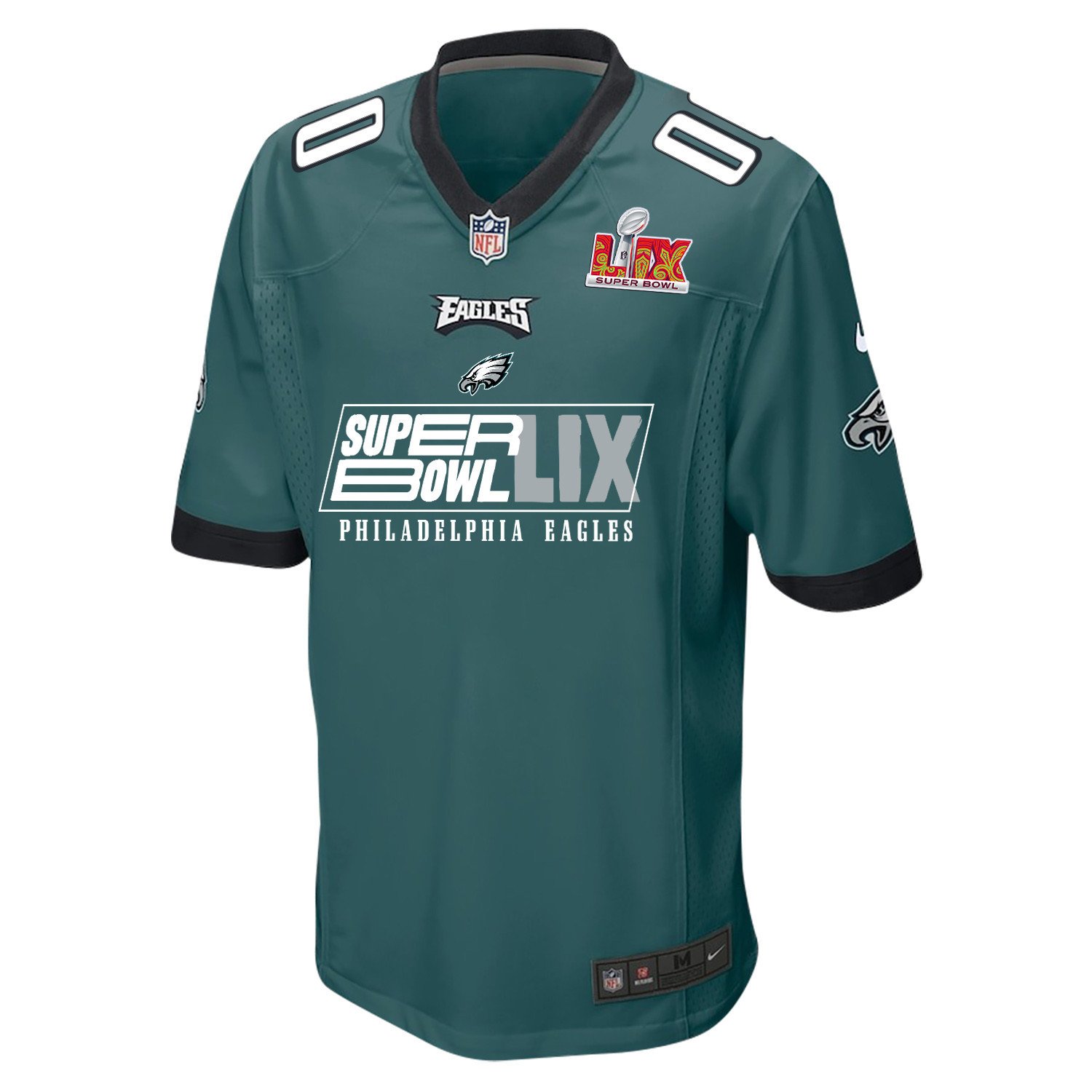 Alternative view of Philadelphia Eagles Super Bowl LIX Game Men Jersey - Midnight Green JS3351 nicesnker