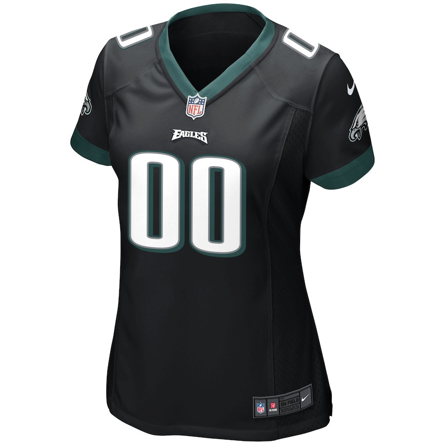 Alternative view of Philadelphia Eagles Women Alternate Custom Game Jersey - Black JS7767 nicesnker