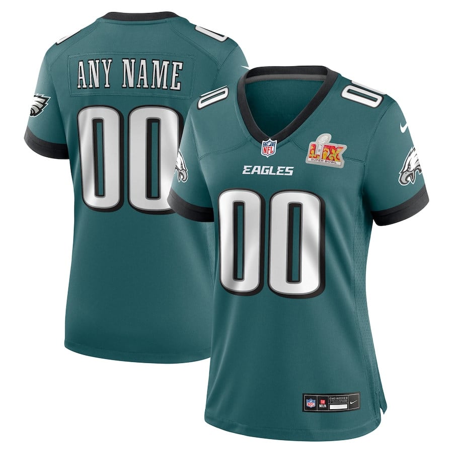 Philadelphia Eagles Women's Super Bowl LIX Custom Game Jersey - Midnight Green JS6676 nicesnker