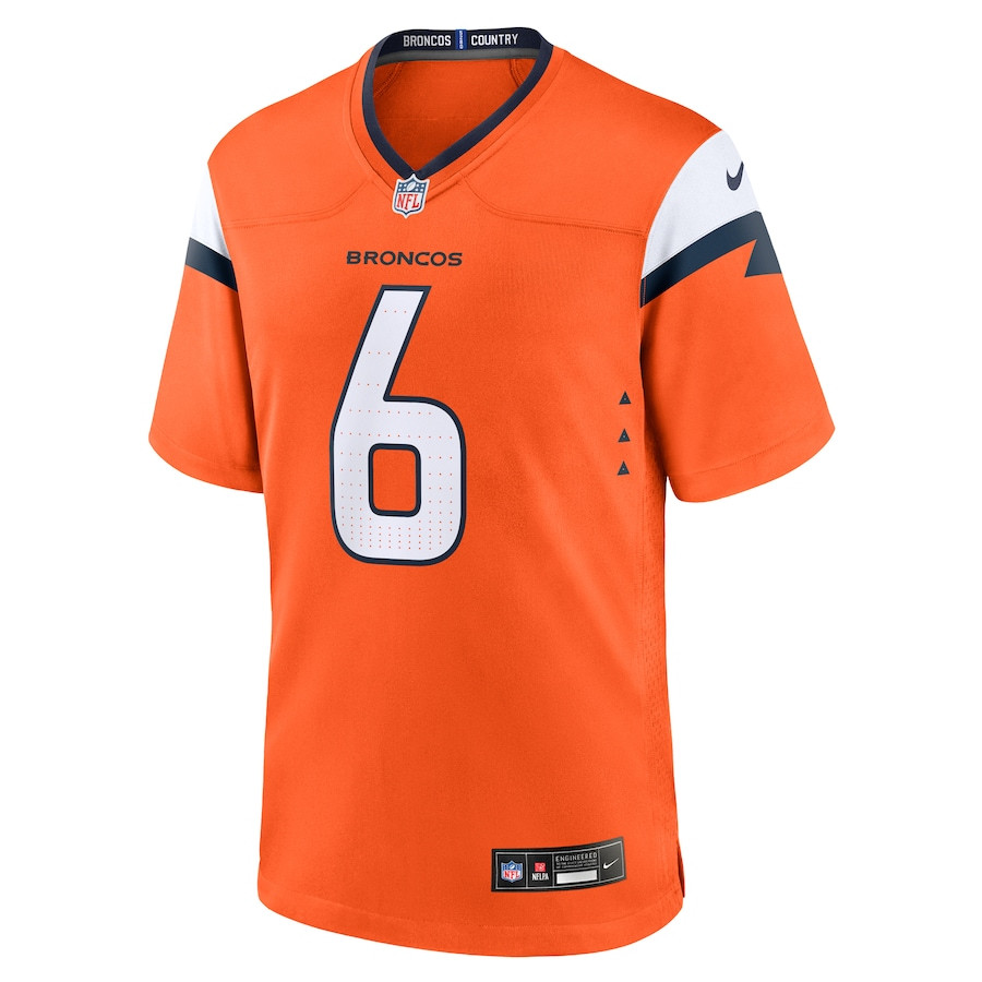 Alternative view of P.J. Locke 6 Denver Broncos Team Game Men Jersey - Orange JS8929 nicesnker