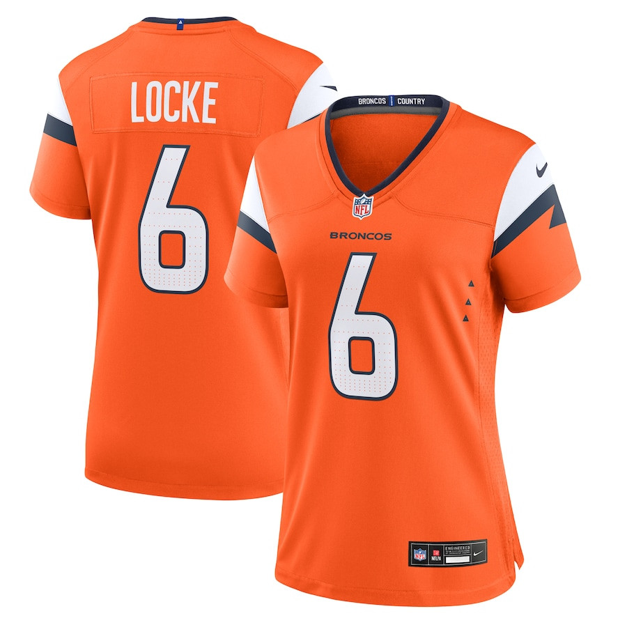 P.J. Locke 6 Denver Broncos Women's Team Game Jersey - Orange JS1424 nicesnker