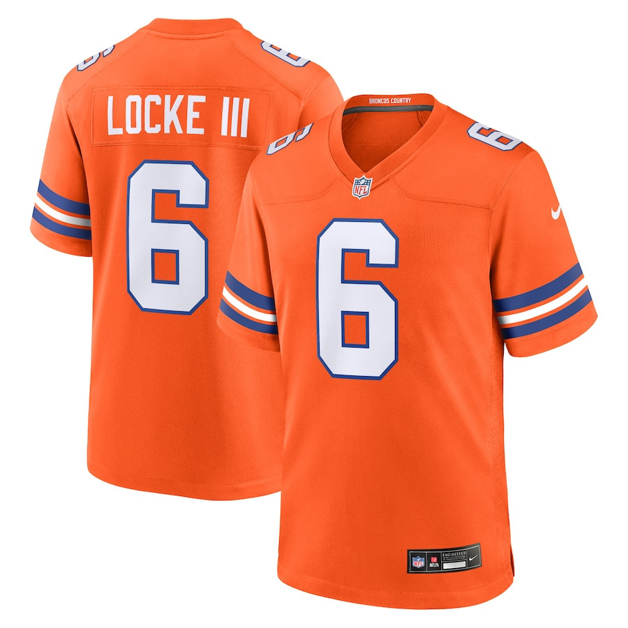 P.J. Locke III 6 Denver Broncos Mile High Collection 1977 Throwback Player Game Men Jersey - Orange JS7569 nicesnker