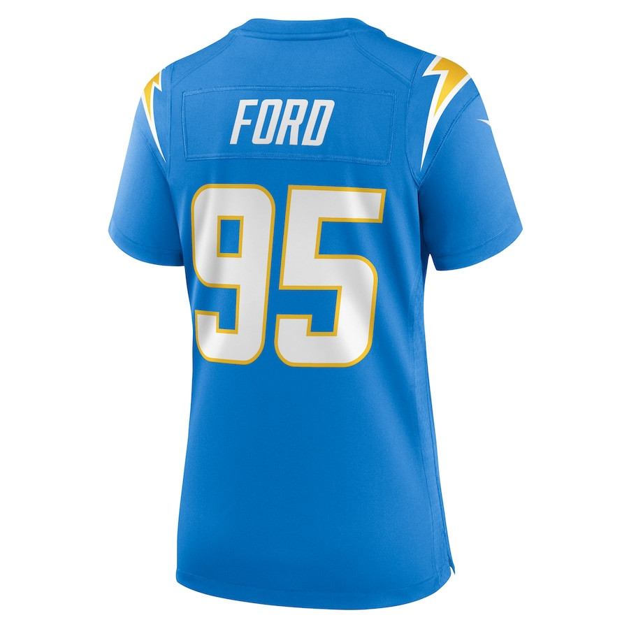 Poona Ford 95 Los Angeles Chargers Women's Game Jersey - Powder Blue JS6516 nicesnker - Image 3
