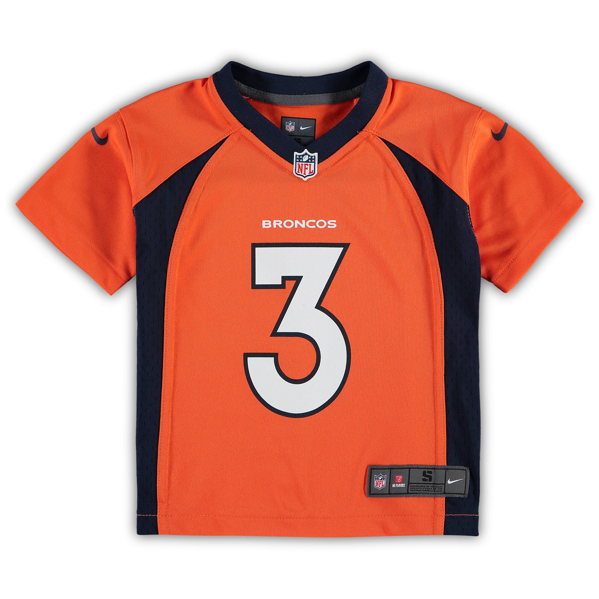 Alternative view of Preschool Denver Broncos Russell Wilson Orange Game Jersey JS5565 nicesnker