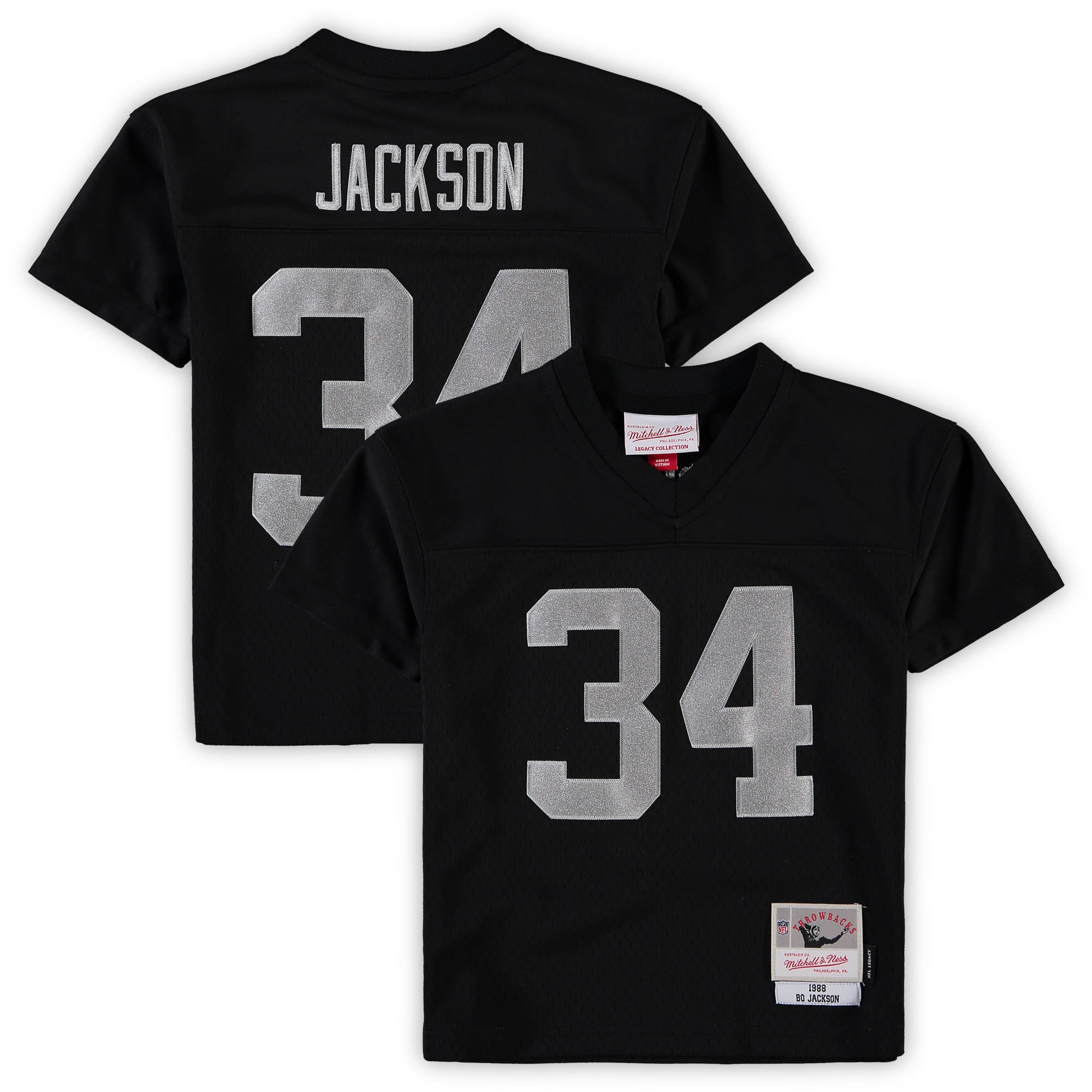 Preschool Las Vegas Raiders Bo Jackson Mitchell & Ness Black 1988 Retired Player Legacy Jersey JS8773 nicesnker