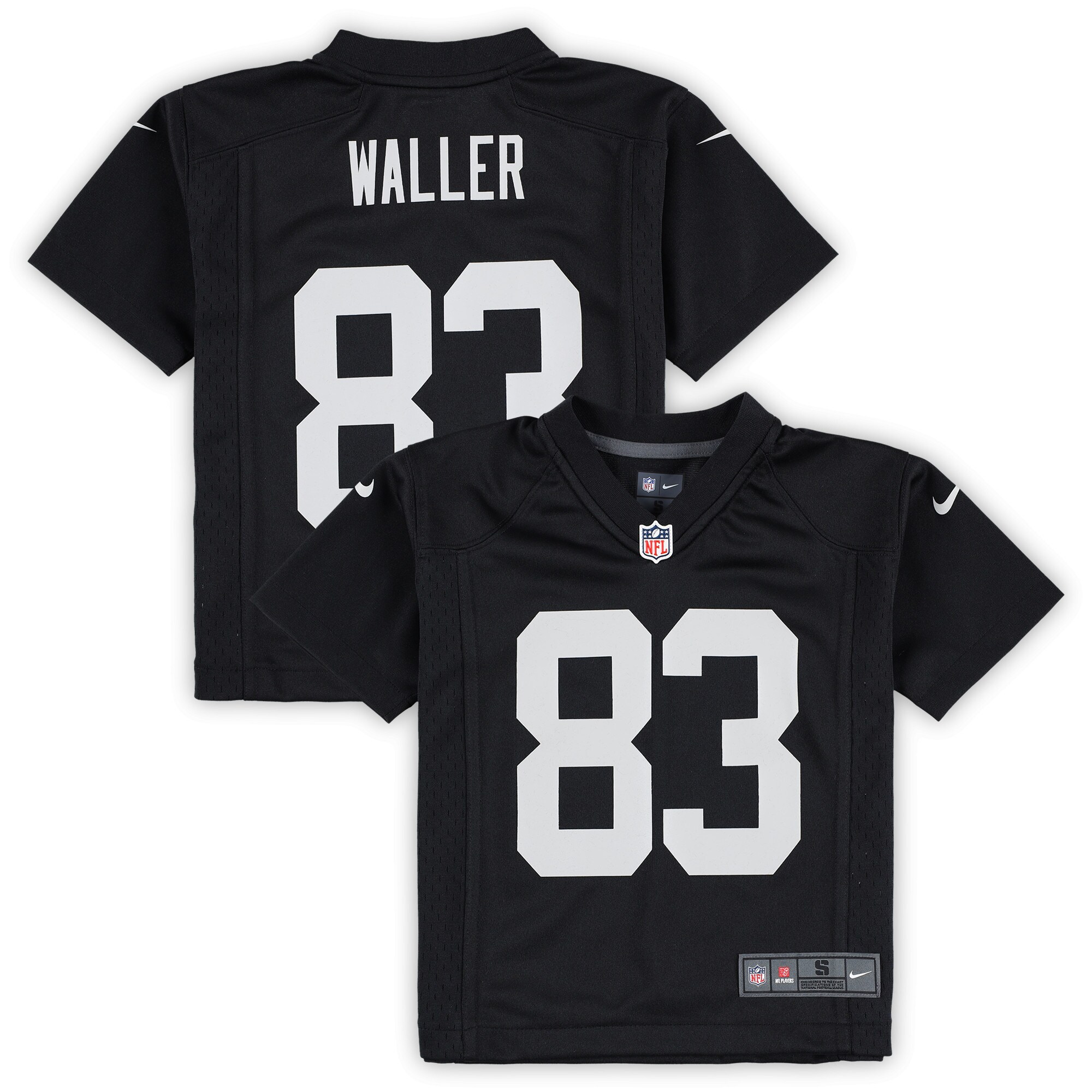 Preschool Las Vegas Raiders Darren Waller Black Game Jersey JS5739 nicesnker