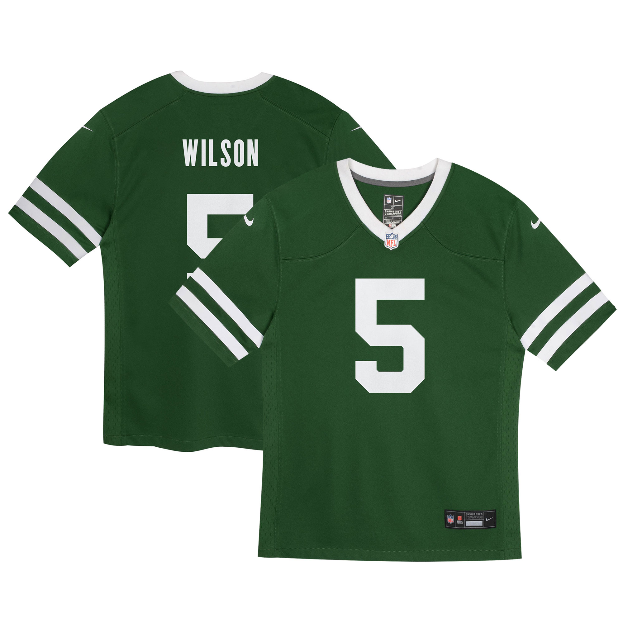 Preschool New York Jets Garrett Wilson Legacy Green Game Jersey JS1223 nicesnker