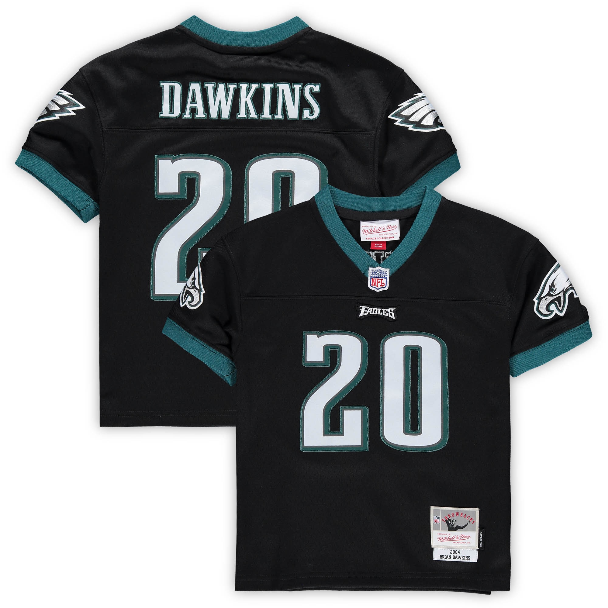 Preschool Philadelphia Eagles Brian Dawkins Mitchell & Ness Black Retired Legacy Jersey JS1205 nicesnker