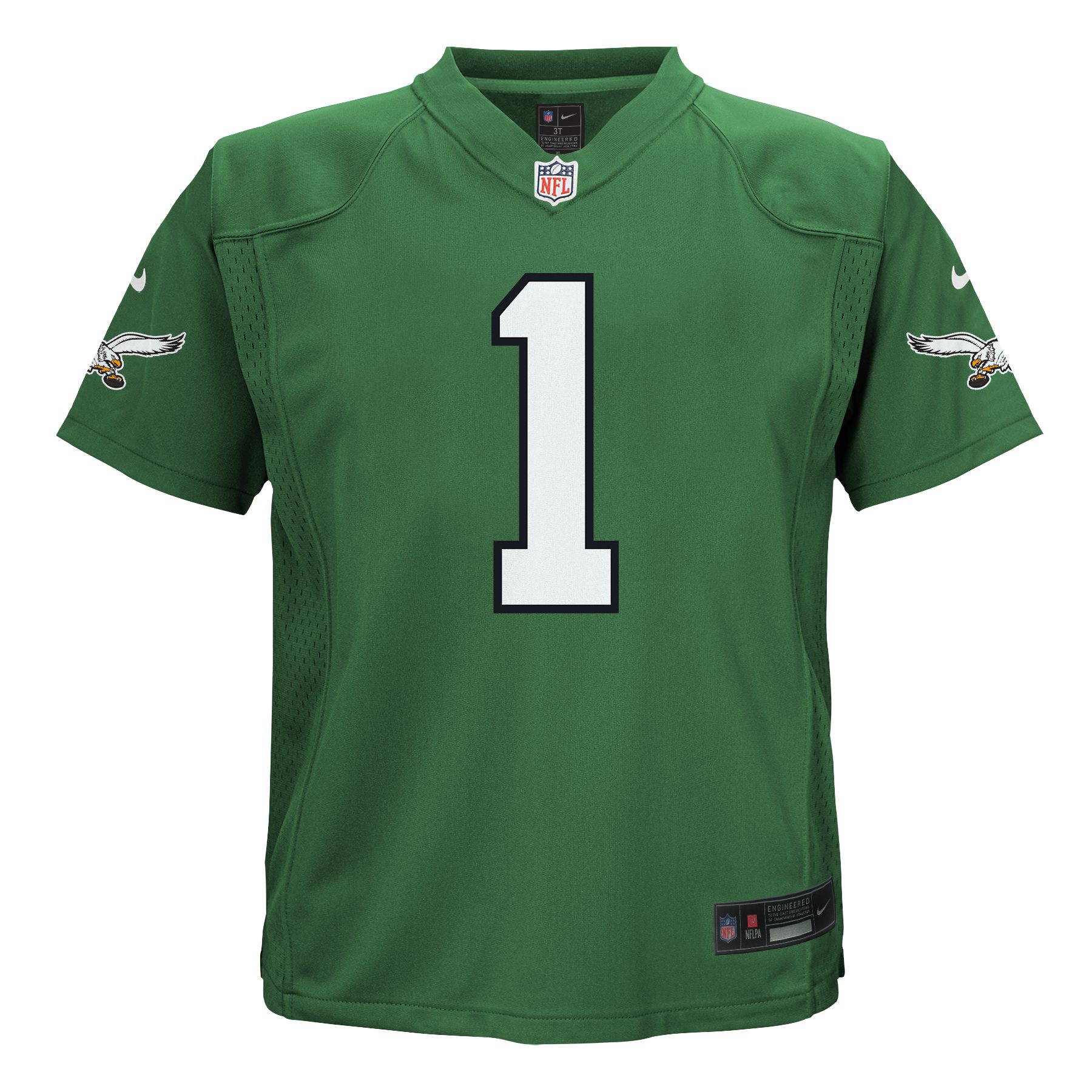 Alternative view of Preschool Philadelphia Eagles Jalen Hurts Kelly Green Game Jersey JS6820 nicesnker
