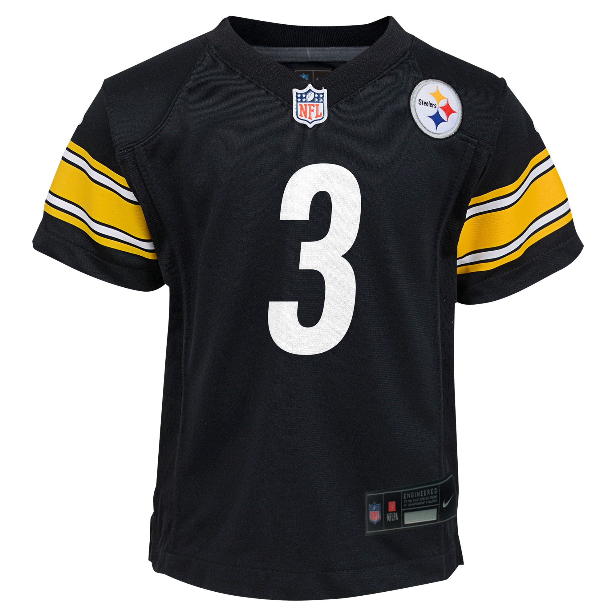 Alternative view of Preschool Pittsburgh Steelers Russell Wilson Black Player Game Jersey JS3721 nicesnker