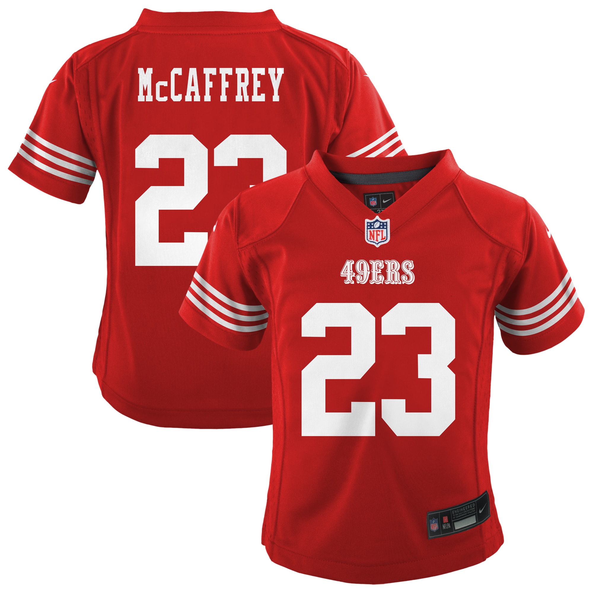 Preschool San Francisco 49ers Christian McCaffrey Scarlet Player Game Jersey JS4913 nicesnker