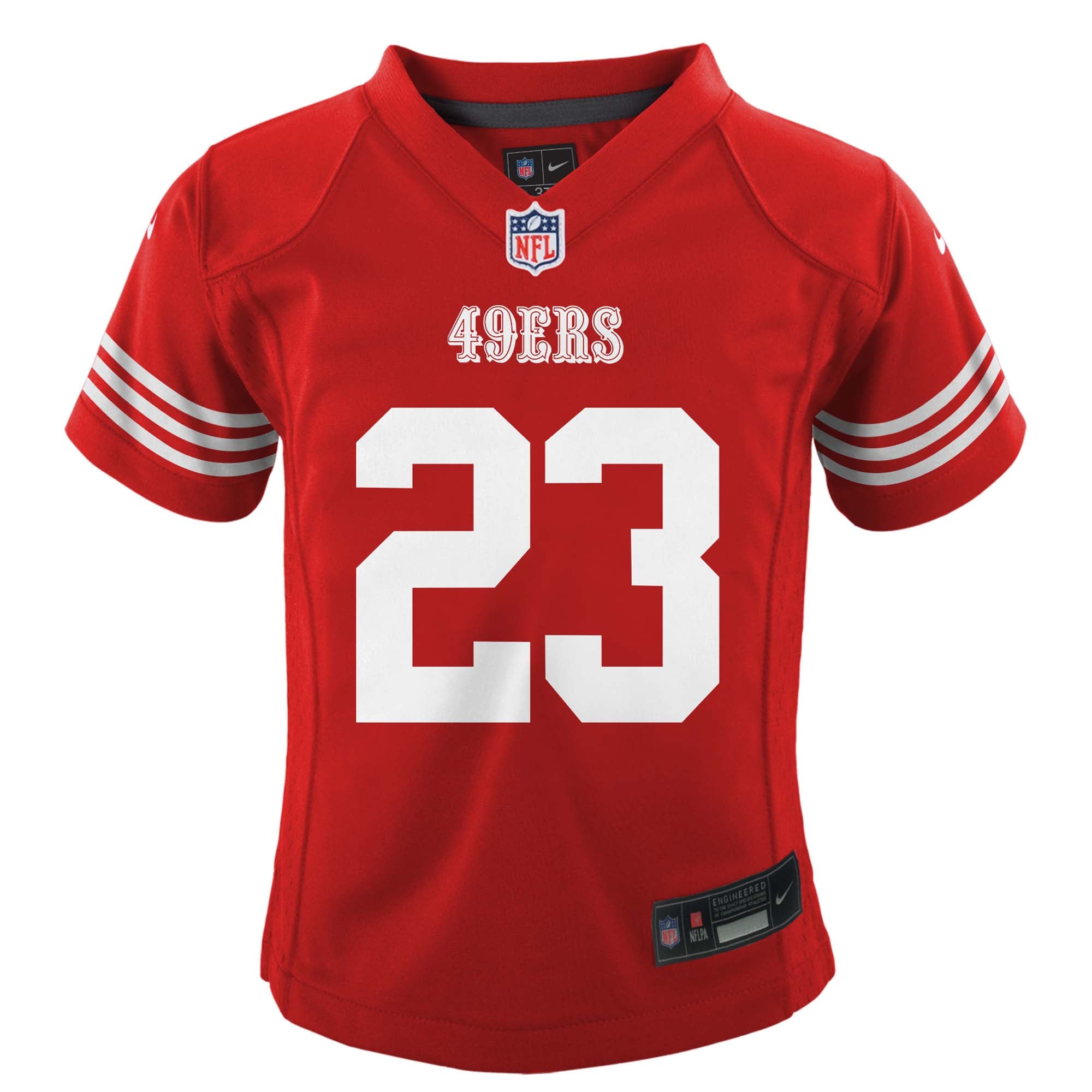 Alternative view of Preschool San Francisco 49ers Christian McCaffrey Scarlet Player Game Jersey JS4913 nicesnker