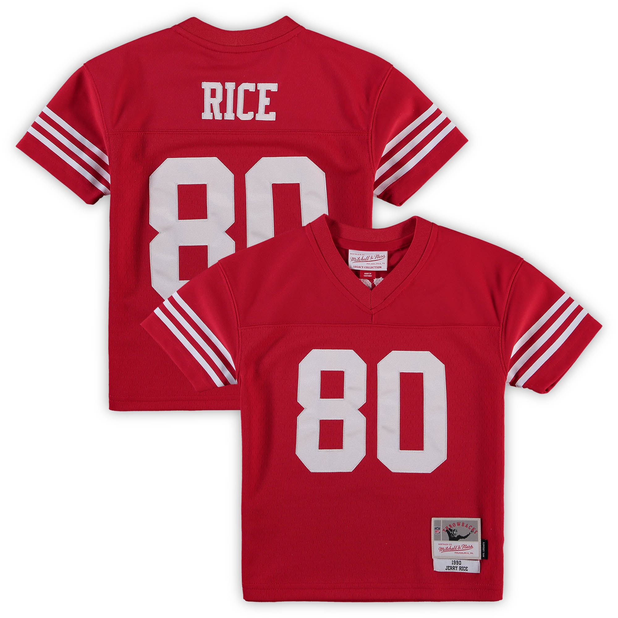 Preschool San Francisco 49ers Jerry Rice Mitchell & Ness Scarlet 1990 Retired Player Legacy Jersey JS4958 nicesnker