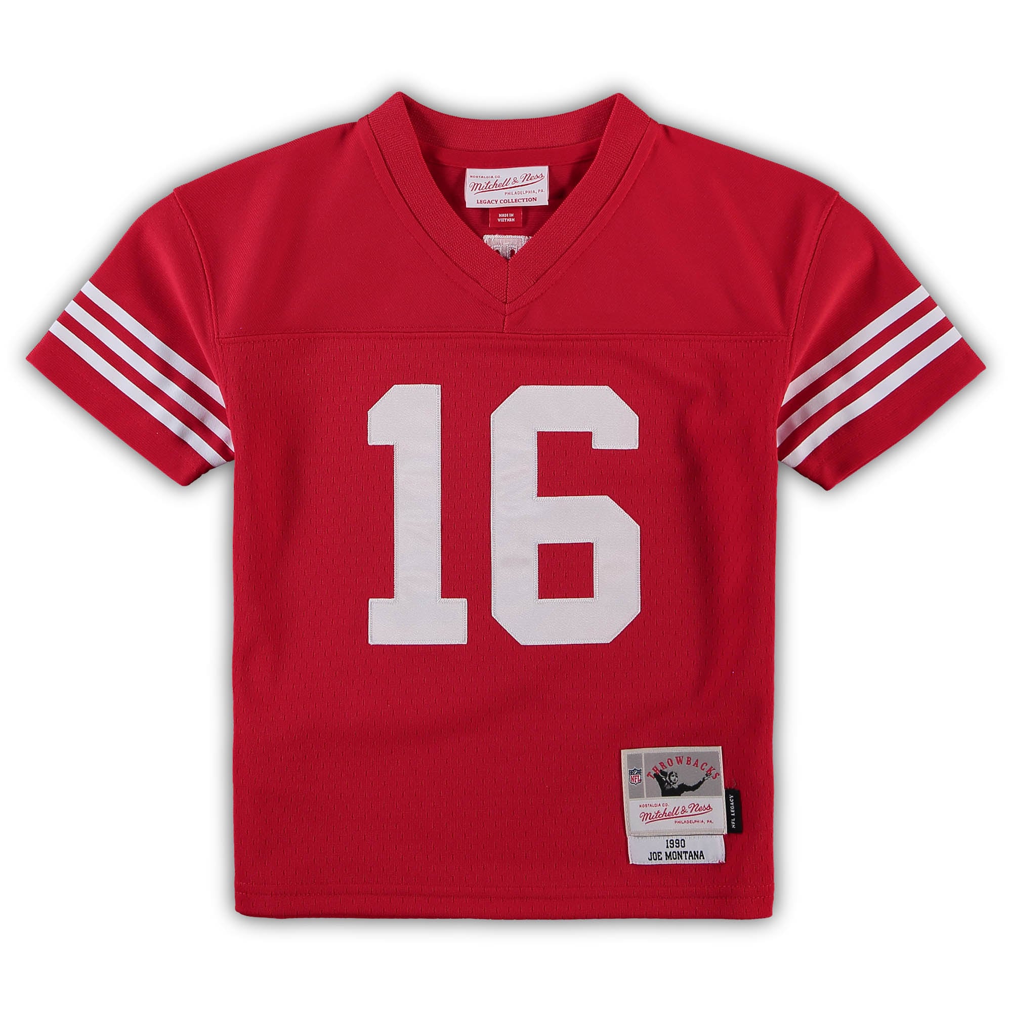 Alternative view of Preschool San Francisco 49ers Joe Montana Mitchell & Ness Scarlet 1990 Retired Player Legacy Jersey JS2174 nicesnker
