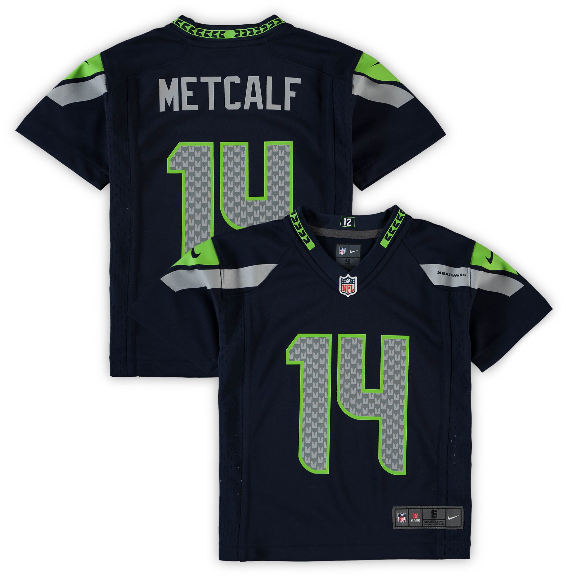 Preschool Seattle Seahawks DK Metcalf Navy Game Jersey JS2659 nicesnker