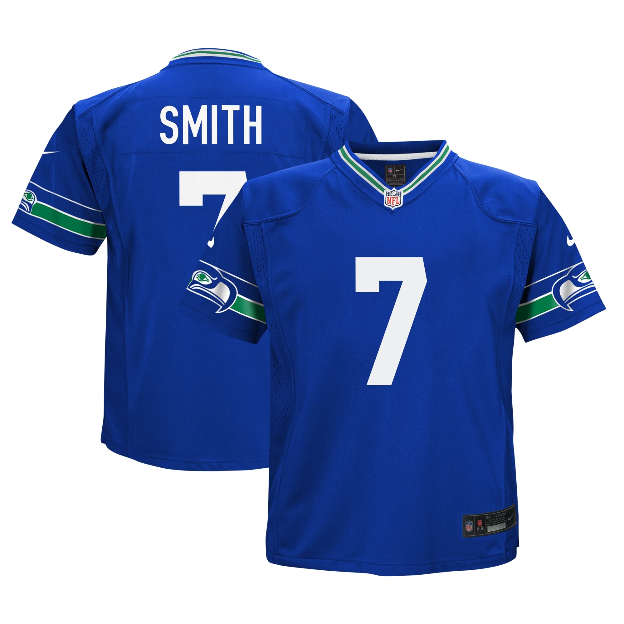 Preschool Seattle Seahawks Geno Smith Royal Game Jersey JS4821 nicesnker