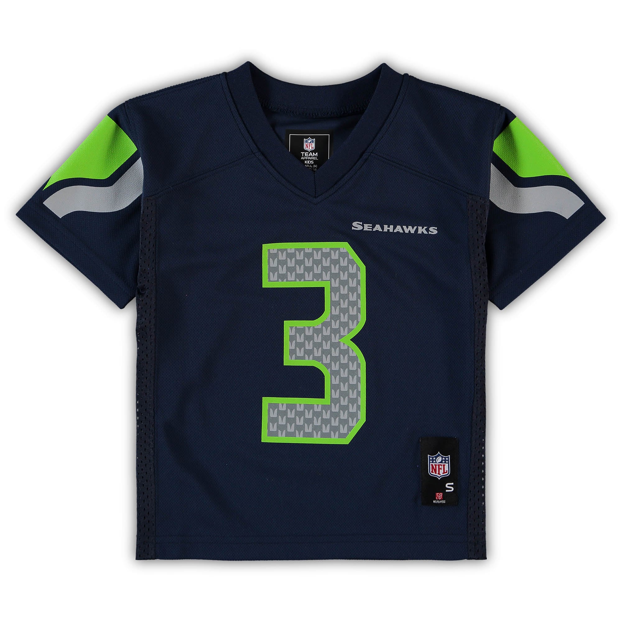 Alternative view of Preschool Seattle Seahawks Russell Wilson College Navy Player Jersey JS5207 nicesnker