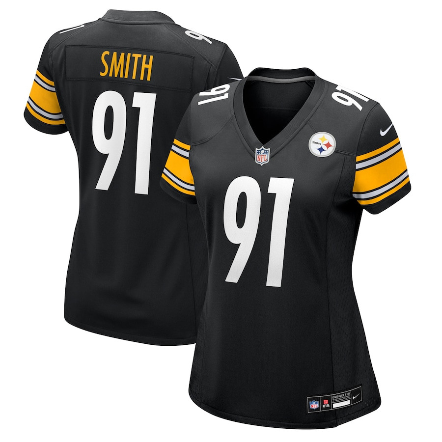 Preston Smith 91 Pittsburgh Steelers Women's Game Jersey - Black JS9909 nicesnker