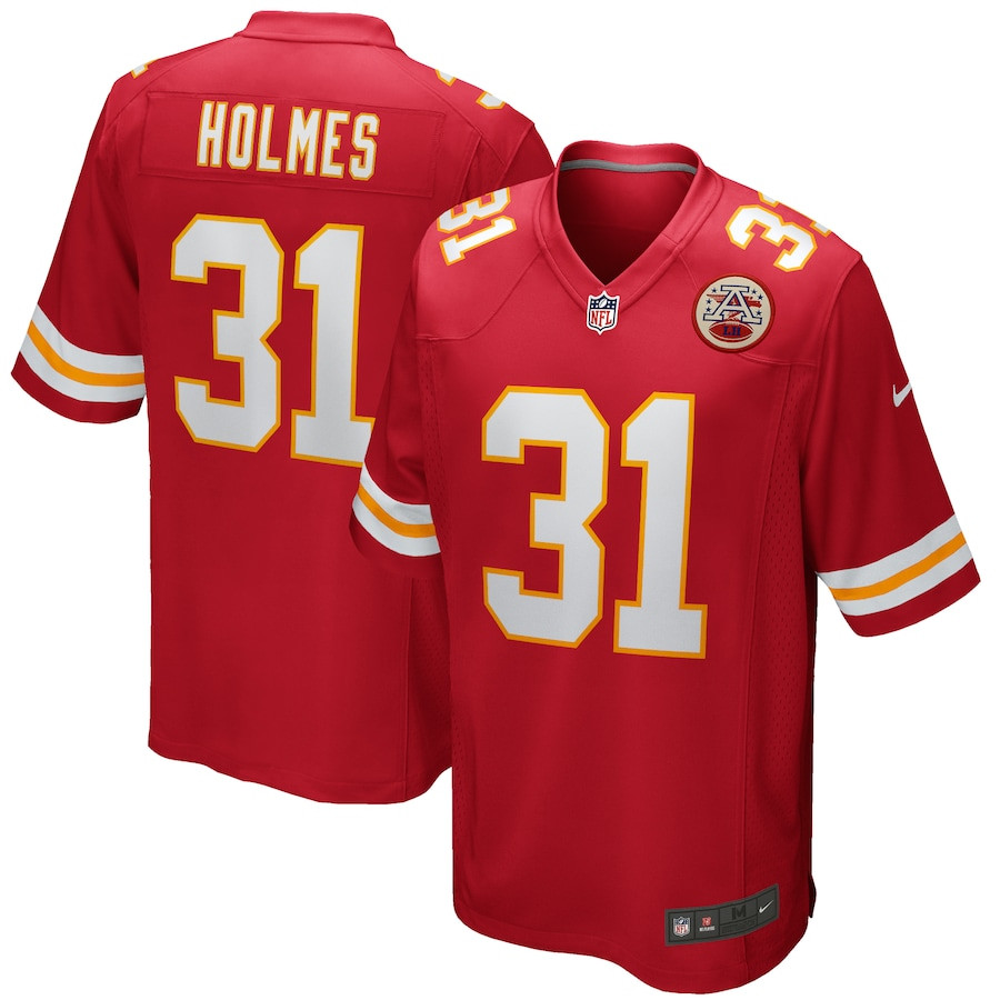 Priest Holmes 31 Kansas City Chiefs Men Game Retired Jersey - Red JS4709 nicesnker