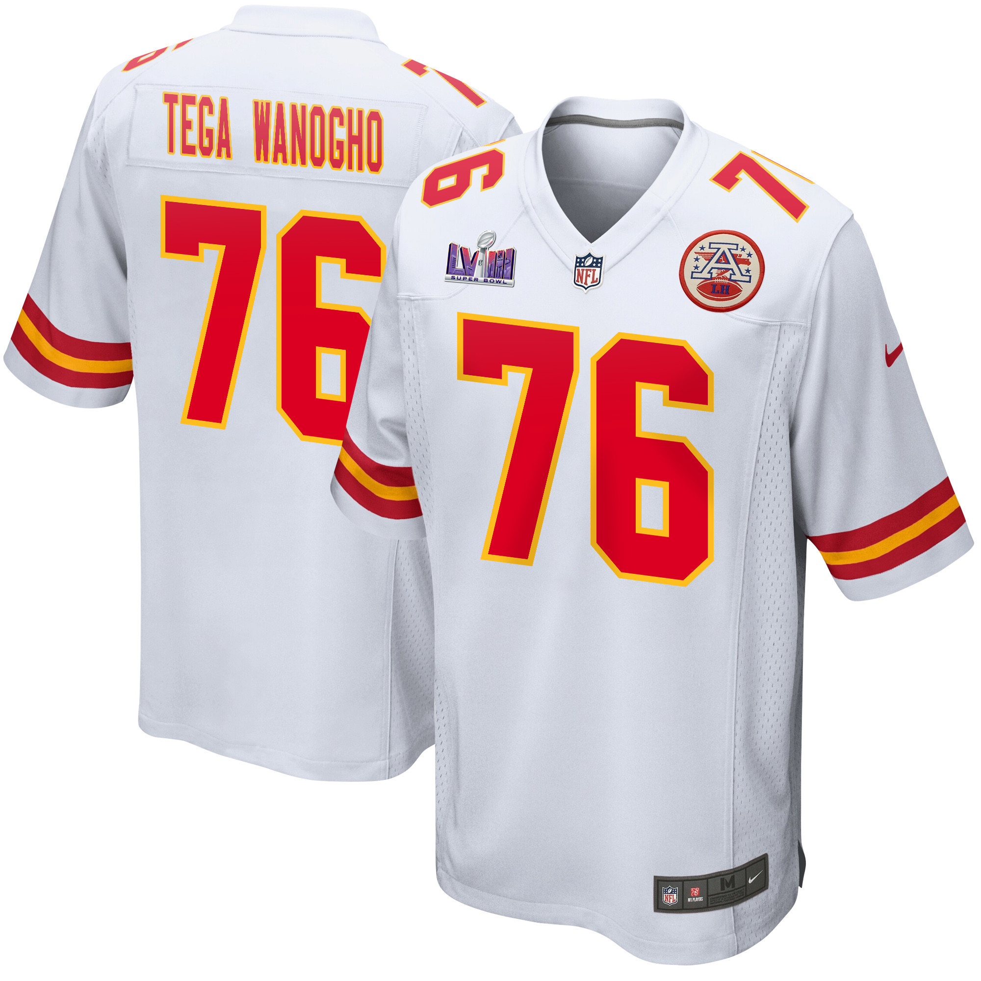 Prince Tega Wanogho 76 Kansas City Chiefs Super Bowl LVIII Patch Game Men Jersey - White JS6592 nicesnker