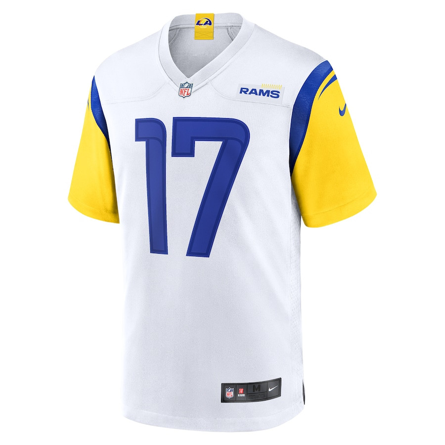 Alternative view of Puka Nacua 17 Los Angeles Rams Team Game Men Jersey - White JS7065 nicesnker