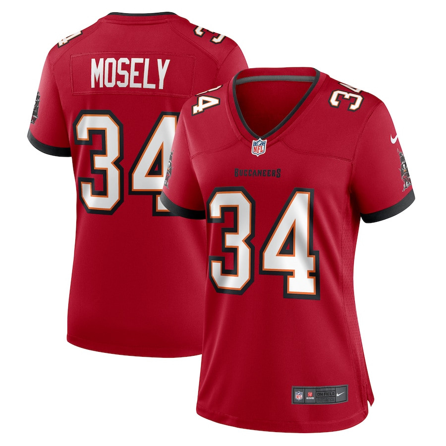 Quandre Mosely 34 Tampa Bay Buccaneers Women Game Jersey - Red JS3308 nicesnker