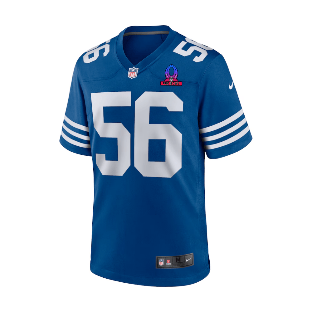 Alternative view of Quenton Nelson 56 Indianapolis Colts 2025 Pro Bowl Patch Game Men Jersey - Royal JS8083 nicesnker