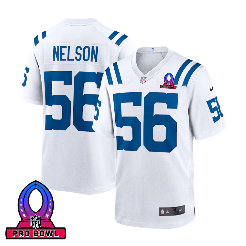 Quenton Nelson 56 Indianapolis Colts 2025 Pro Bowl Patch Game Men Jersey - White JS9242 nicesnker