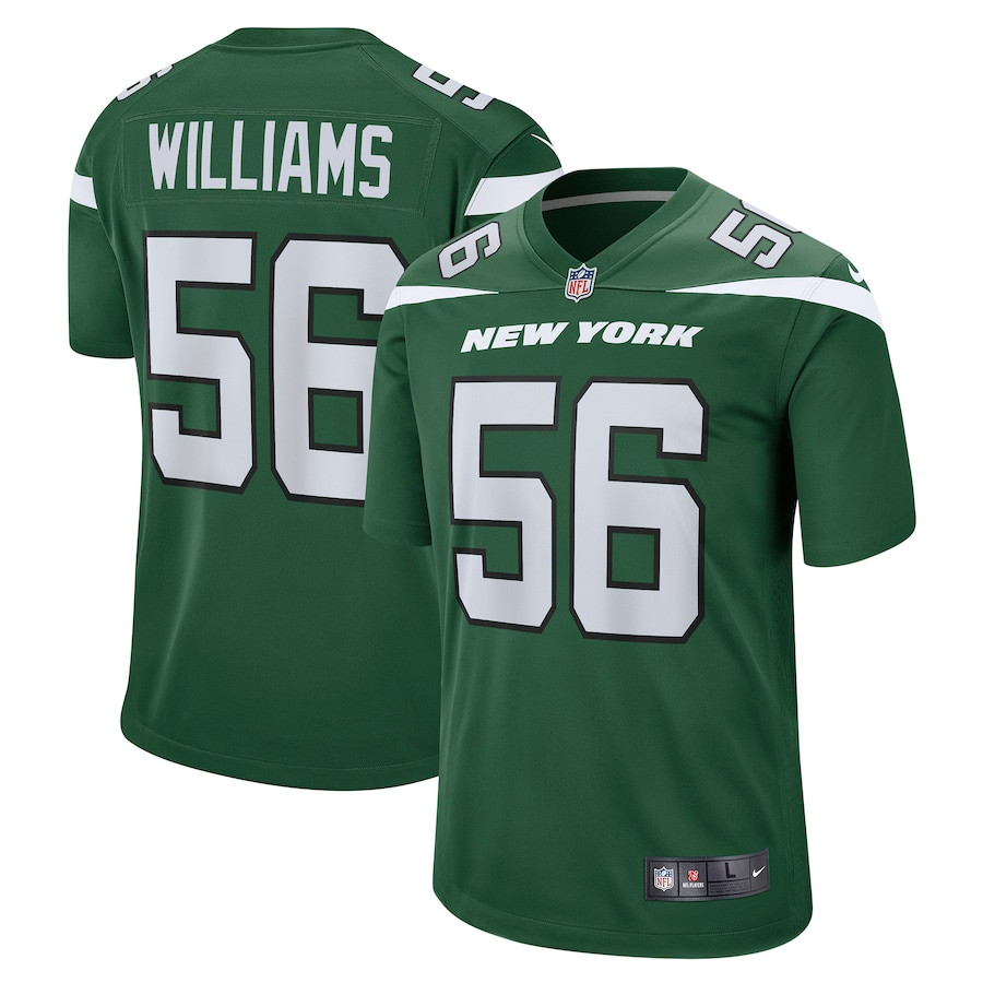 Quincy Williams 56 New York Jets Men Game Jersey - Gotham Green JS1599 nicesnker