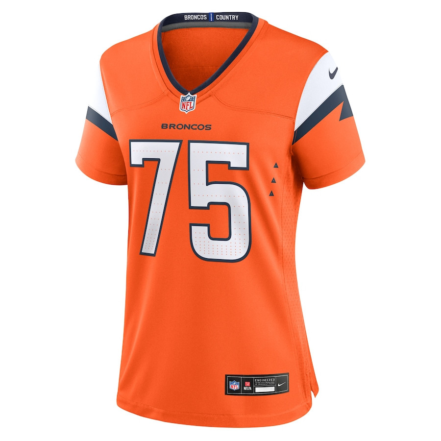 Alternative view of Quinn Bailey 75 Denver Broncos Team Game Women Jersey - Orange JS4409 nicesnker