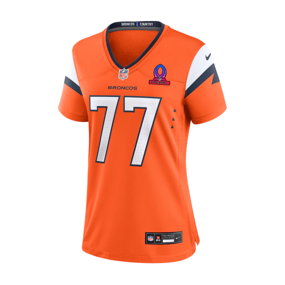 Quinn Meinerz 77 Denver Broncos 2025 Pro Bowl Patch Women Game Jersey - Orange JS2047 nicesnker - Image 3