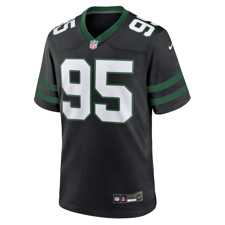 Alternative view of Quinnen Williams 95 New York Jets Alternate Game Jersey - Men, Legacy Black JS6553 nicesnker