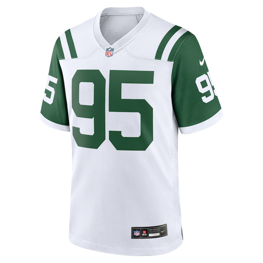 Alternative view of Quinnen Williams 95 New York Jets Classic Alternate Game Men Jersey - White JS7224 nicesnker