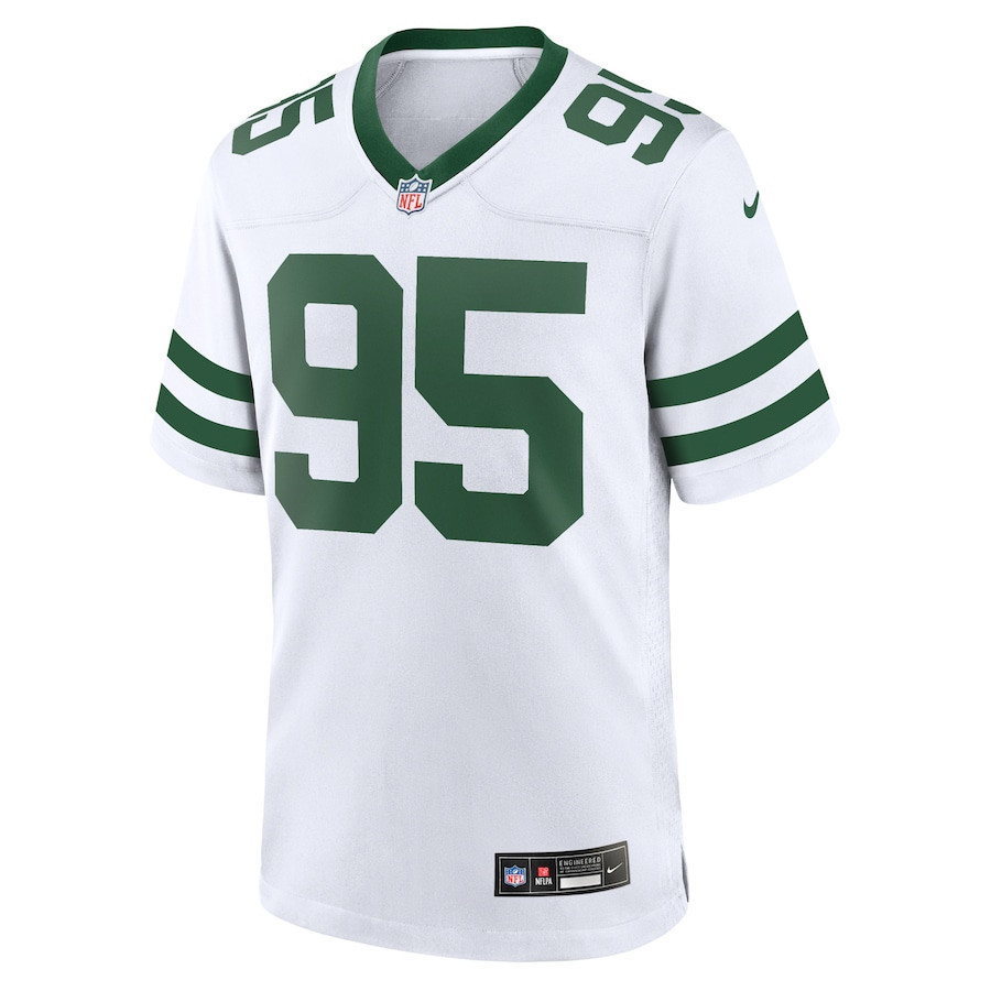 Alternative view of Quinnen Williams 95 New York Jets Game Jersey - Men, Legacy White JS5712 nicesnker