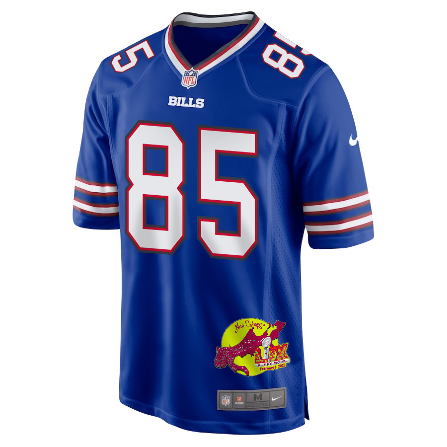Quintin Morris 85 Buffalo Bills Super Bowl LIX New Orleans Patch Game Men Jersey - Royal JS9413 nicesnker - Image 3