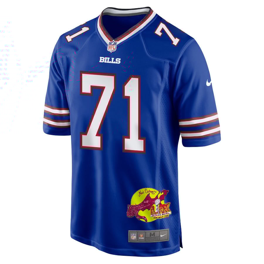 Quinton Jefferson 71 Buffalo Bills Super Bowl LIX New Orleans Patch Game Men Jersey - Royal JS6335 nicesnker - Image 3