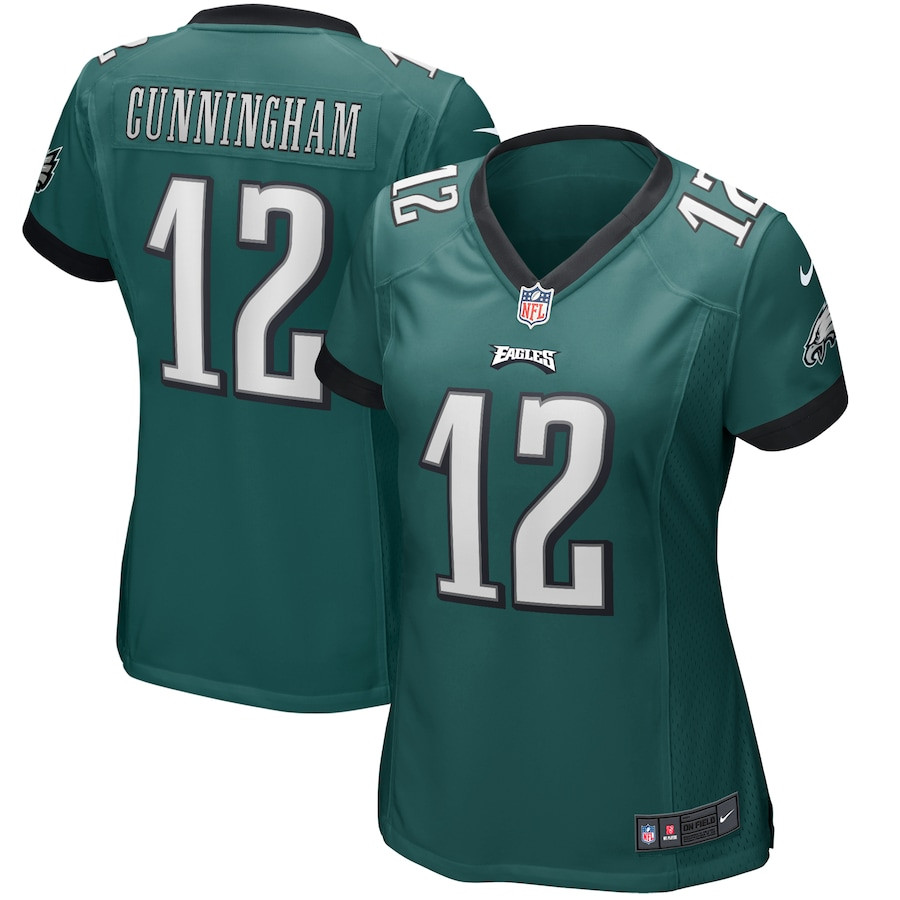 Randall Cunningham 12 Philadelphia Eagles Women's Game Retired Player Jersey - Midnight Green JS7047 nicesnker