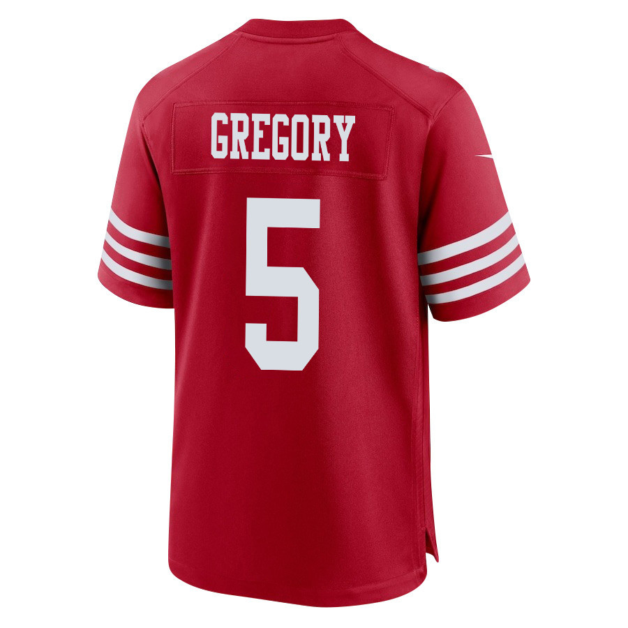 Randy Gregory 5 San Francisco 49ers NFC Champions Patch Game Men Jersey - Scarlet JS3652 nicesnker - Image 3
